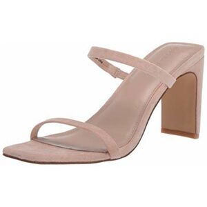 The Drop Avery Square Toe Two Strap Heeled Sandal